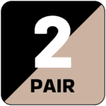 2 Pair -Black & Skin
