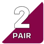 2 Pair - White & Bright Pink
