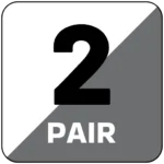 2 Pair - White & Grey