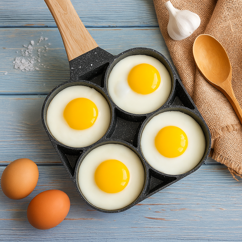4 Section Non Stick Egg Frying Pan - Omelet
